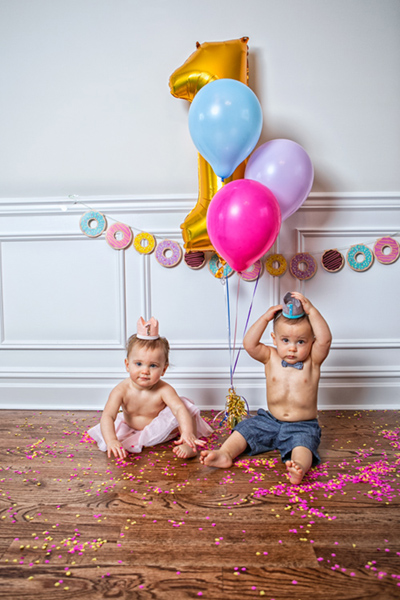 twins smash cake photoshoot nearby